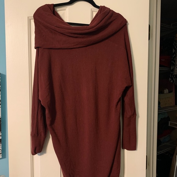 marroon high low sweater with a tunic ! - Picture 4 of 4